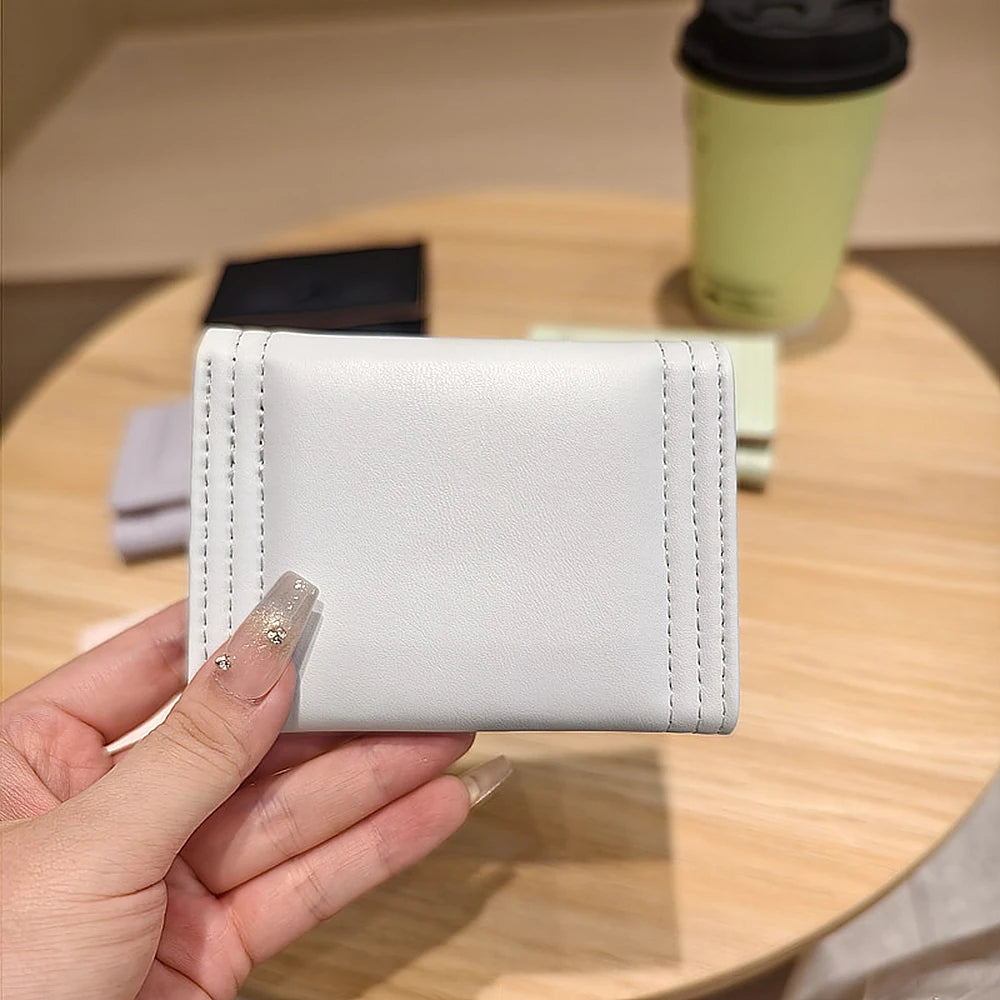 Bea vegan leather trifold wallet with bow detail