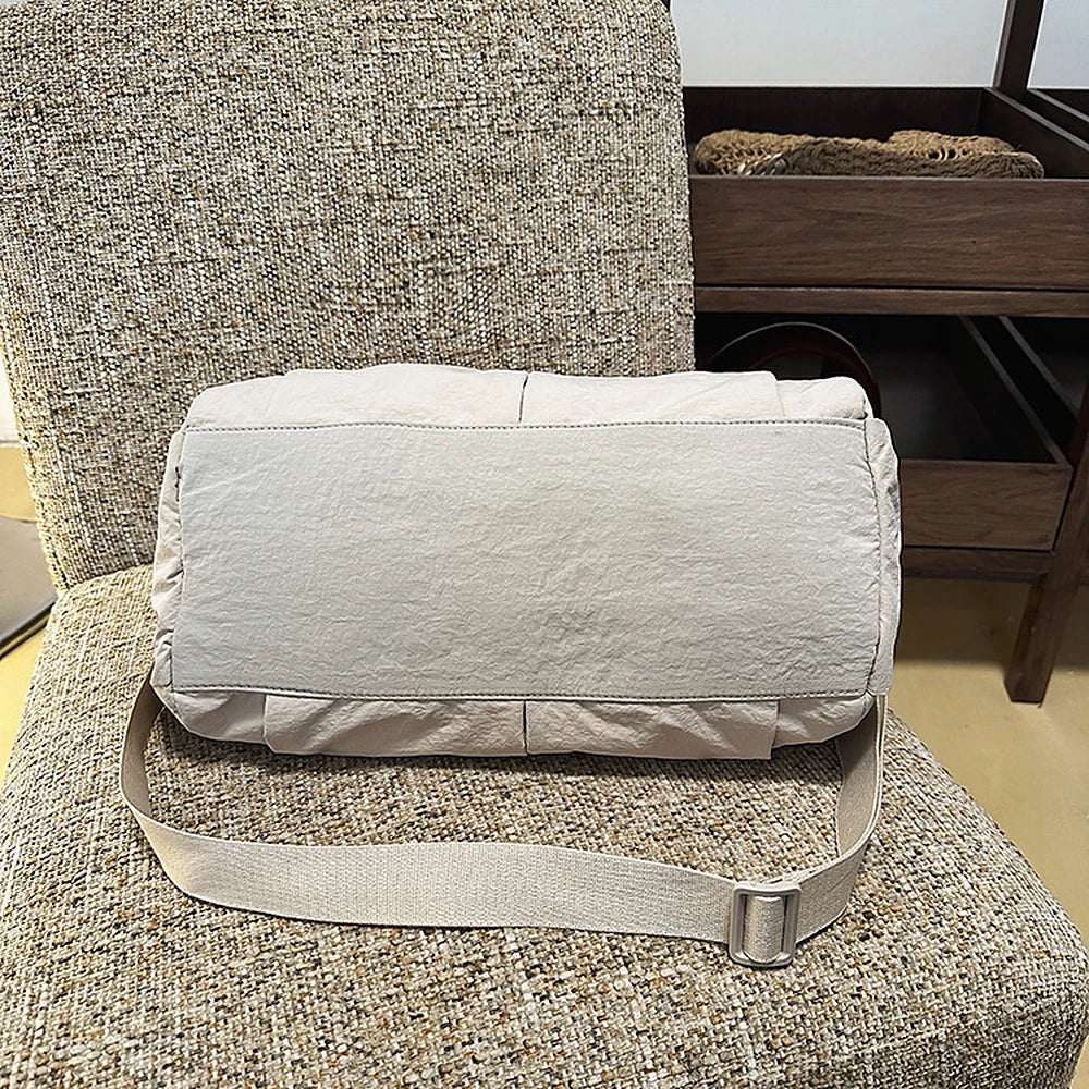 Noa crinkled nylon hobo bag with detachable crossbody strap