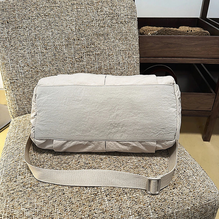 Noa crinkled nylon hobo bag with detachable crossbody strap