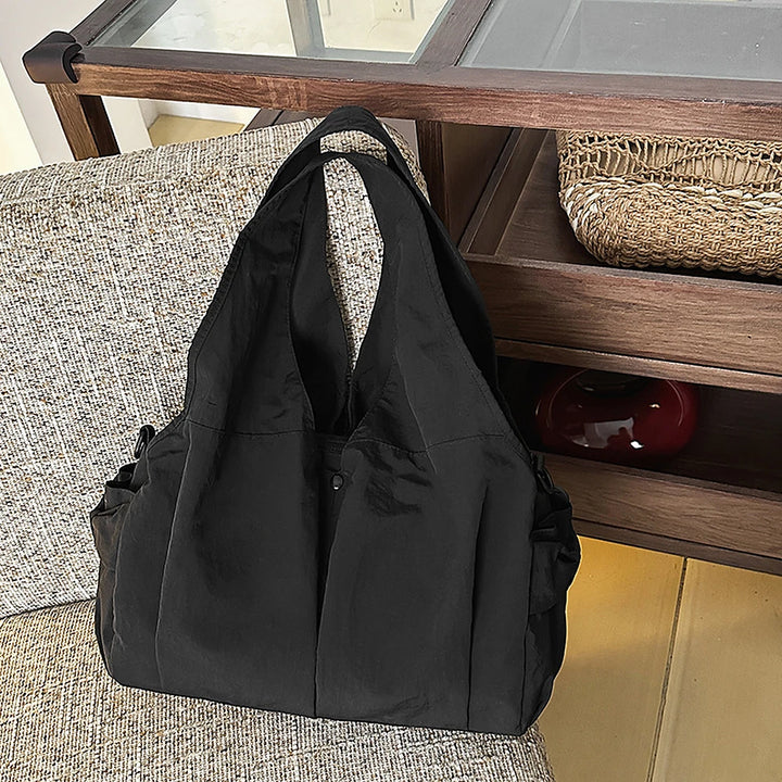 Noa crinkled nylon hobo bag with detachable crossbody strap