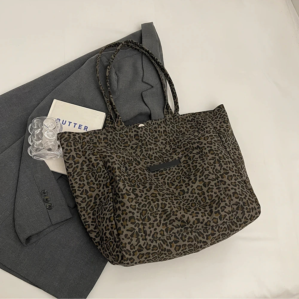 Juna leopard print nylon tote bag