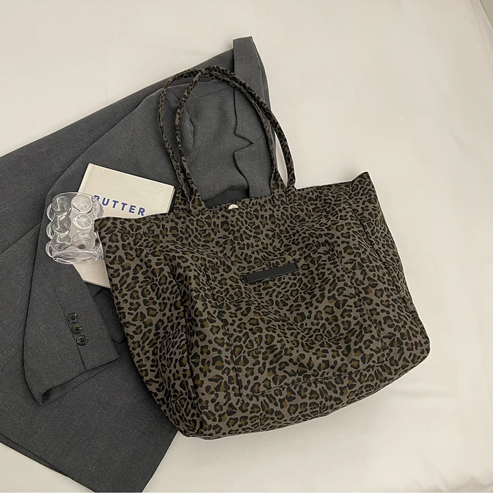 Juna leopard print nylon tote bag