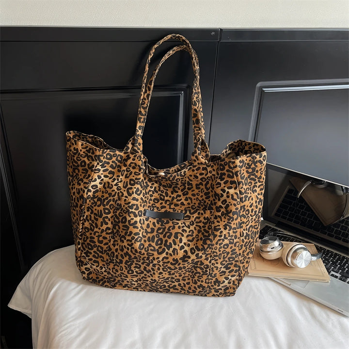 Juna leopard print nylon tote bag
