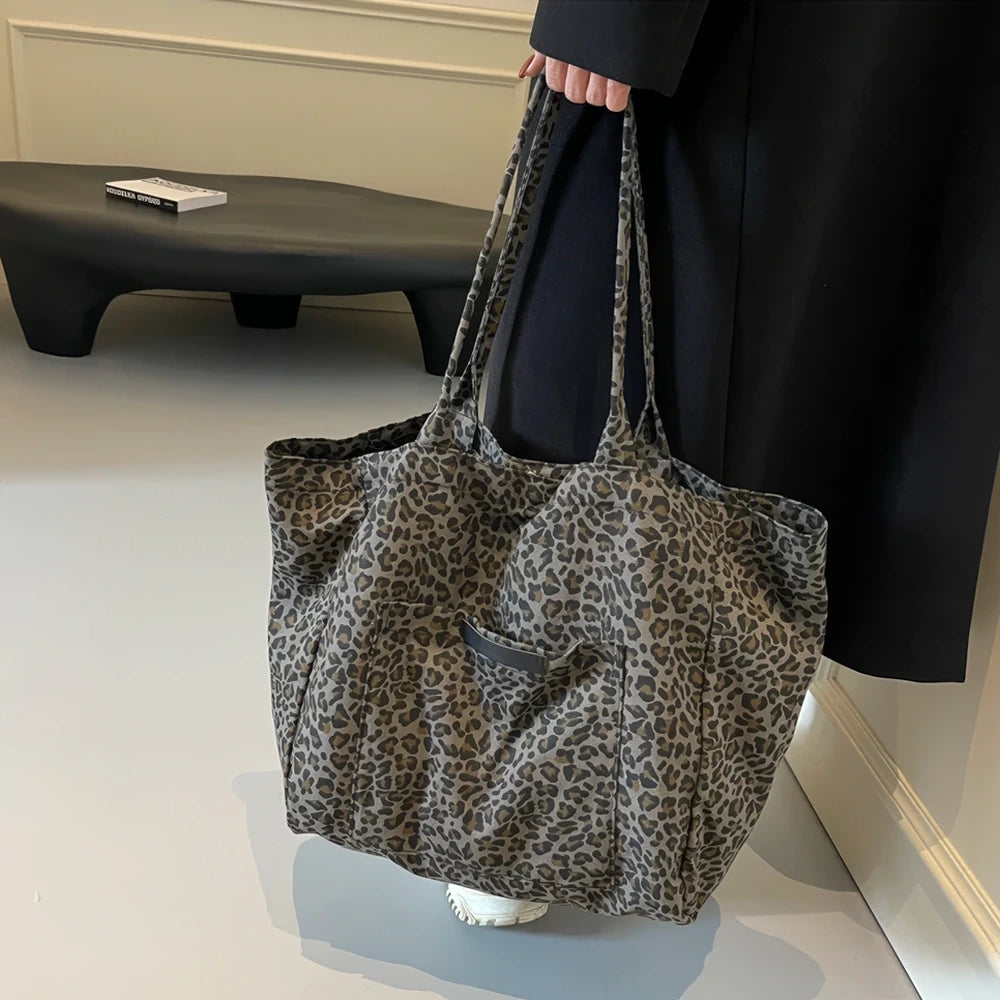 Juna leopard print nylon tote bag