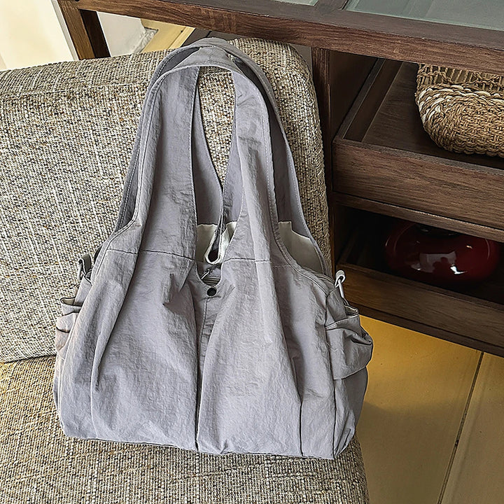 Noa crinkled nylon hobo bag with detachable crossbody strap