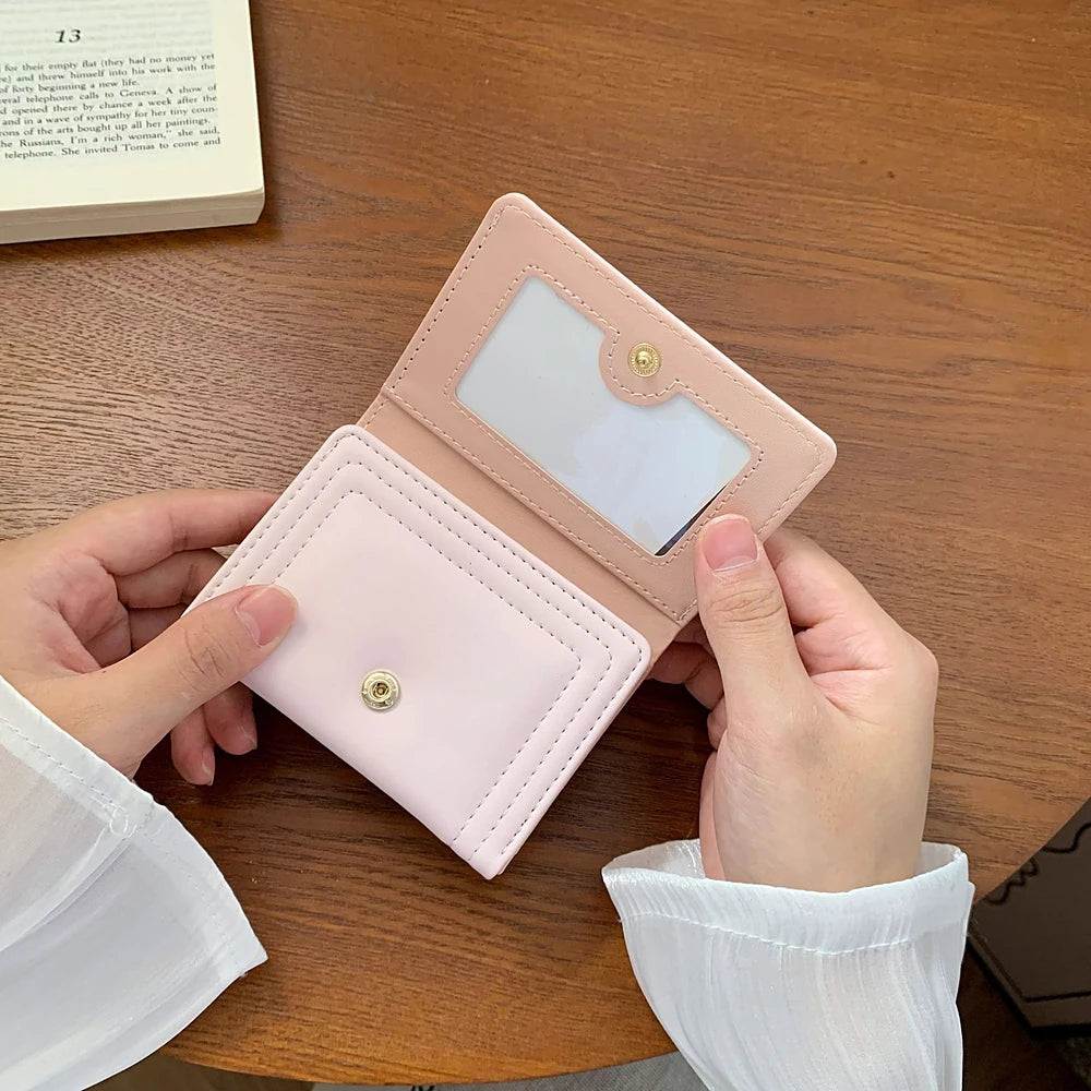 Bea vegan leather trifold wallet with bow detail