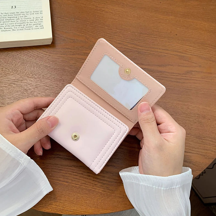 Bea vegan leather trifold wallet with bow detail