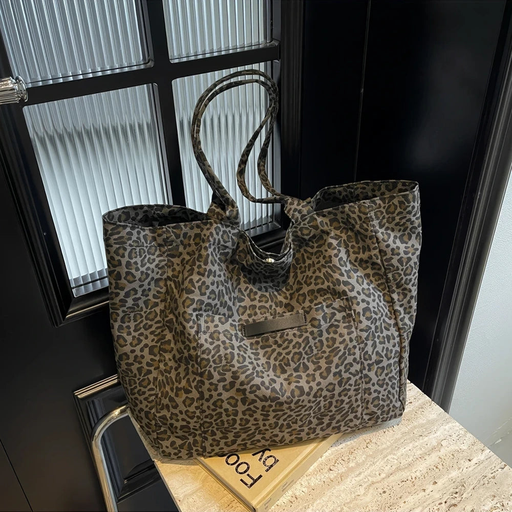 Juna leopard print nylon tote bag