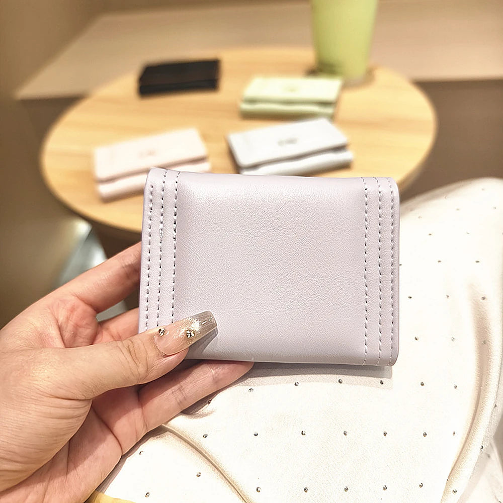 Bea vegan leather trifold wallet with bow detail