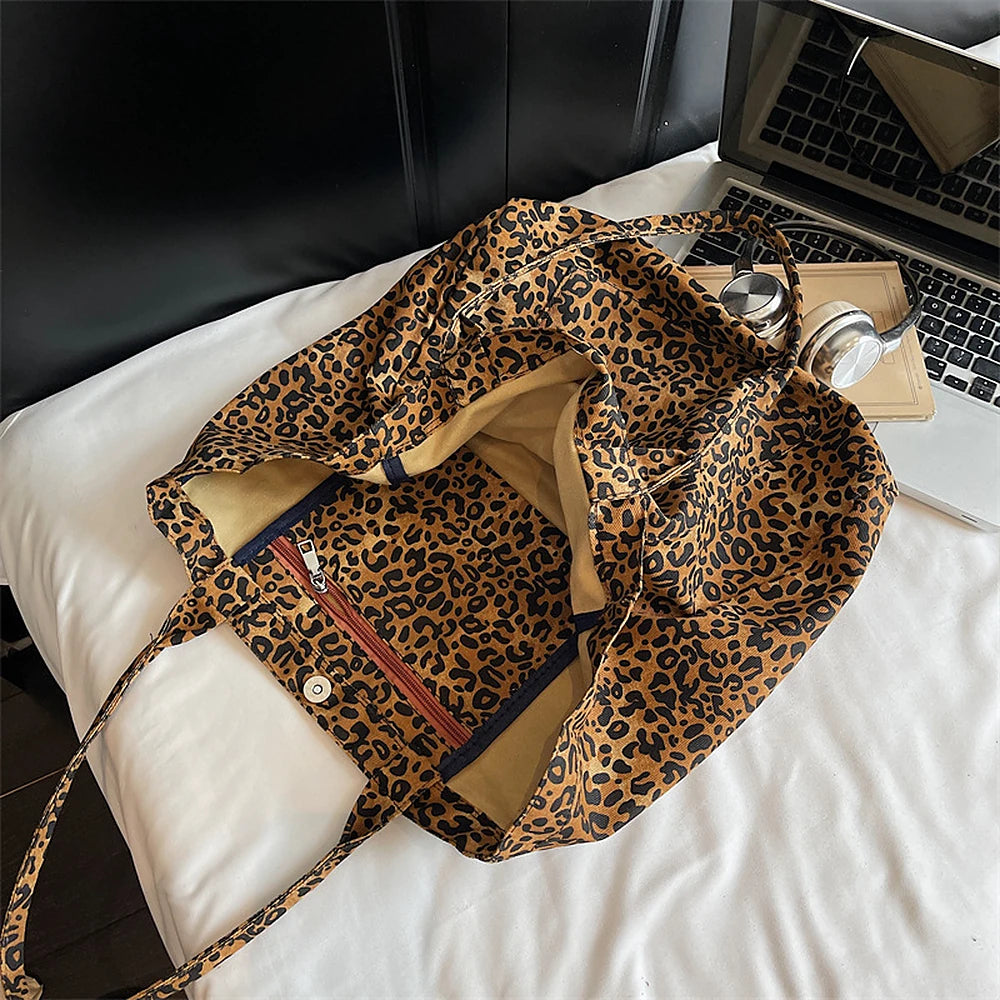 Juna leopard print nylon tote bag