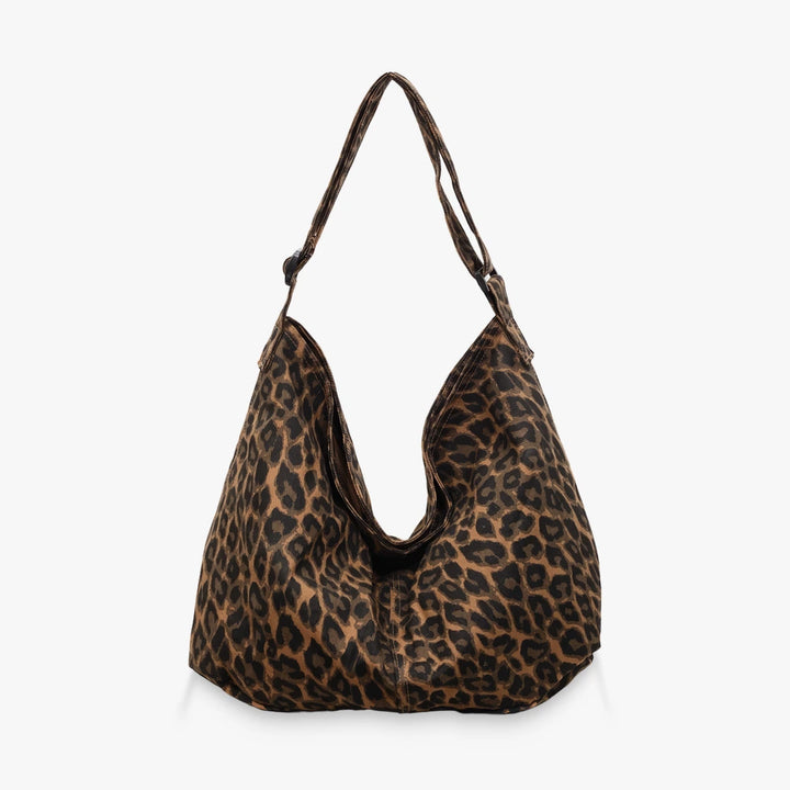 Gaia slouchy printed hobo bag in Brown Leopard